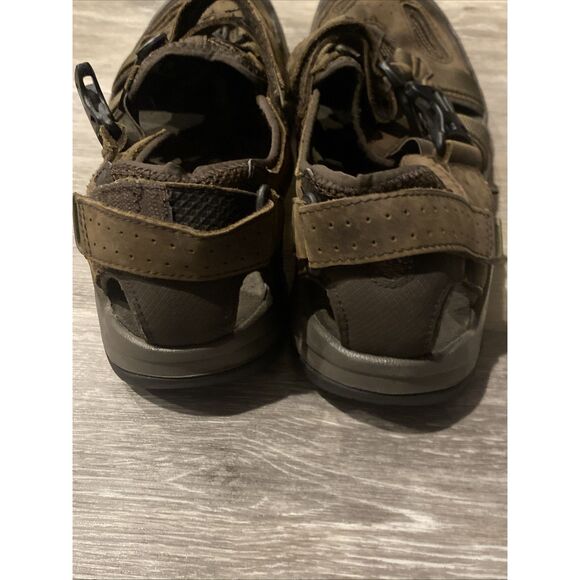 Teva Men’s Size 10 Omnium 2 Brown Leather Water Sandals Shoes - Picture 8 of 10